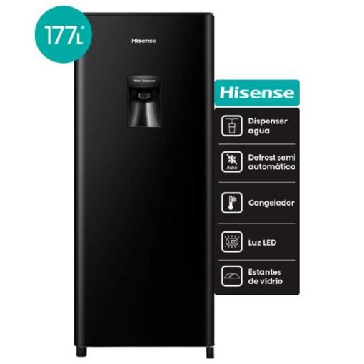 Heladera Hisense C/Dispenser Negra 177 Lts (RL230WB4AU)