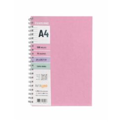Cuaderno Espiral Paperland A4 Cuadriculado Rosa X 150 Hojas