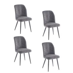 Silla Ego Design tapizada gris pack x 4 unidades (85967207)