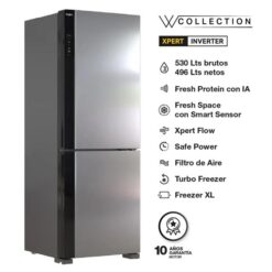 Heladera Whirlpool XpertAI con Freezer No Frost Inverter Plateada 530 L (WRE66AK) - Imagen 2
