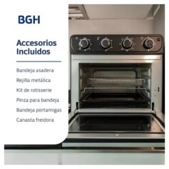 Horno Eléctrico Bgh 30 Lts Spiedo Airfry Inox (BHE30FX25T) - Imagen 3