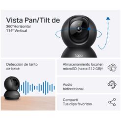 Camara Seguridad Tapo C201 Mov Remoto Day/Night SD Wifi IA Negra (C201) - Imagen 4