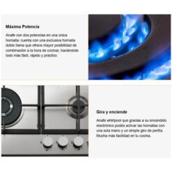 Anafe a Gas Whirlpool 4 hornallas 60 Cm Inox (wgma6422ix) - Imagen 5