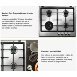 Anafe a Gas Whirlpool 4 hornallas 60 Cm Inox (wgma6422ix) - Imagen 6