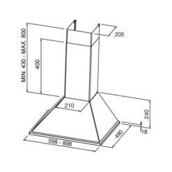 Campana Spar Prima Deslizante Inox 90cm (5941-403) - Imagen 2