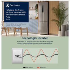 Heladera Electrolux Bottom Freezer No Frost Inverter Con Freezer 429L Inox (IB6S) - Imagen 7