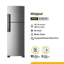 Heladera Whirlpool con Freezer No Frost Inverter Inox 386 L (WRM42MK) - Imagen 2