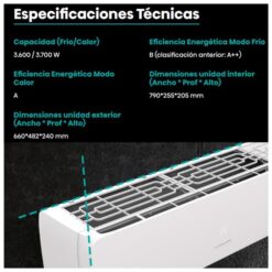 Split Inverter Hisense 3000 Frío/Calor (AS12UW4RLR) - Imagen 9