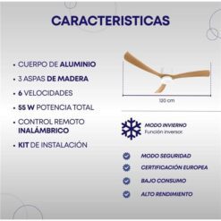 Ventilador De Techo Abon Garden Línea Zentra (AGZ 48 200 BL OS) - Imagen 2