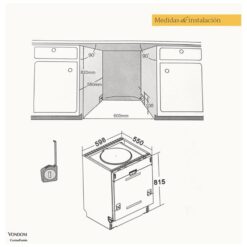 Lavavajillas Panelable Vondom 14 cubiertos 60 Cm (LVJ14P) - Imagen 7