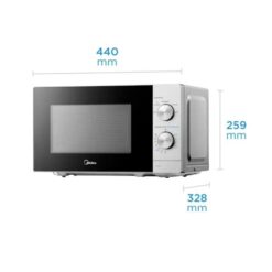 Microondas Midea 20 Lts Mecánico Silver (MWMN120SAR1) - Imagen 6